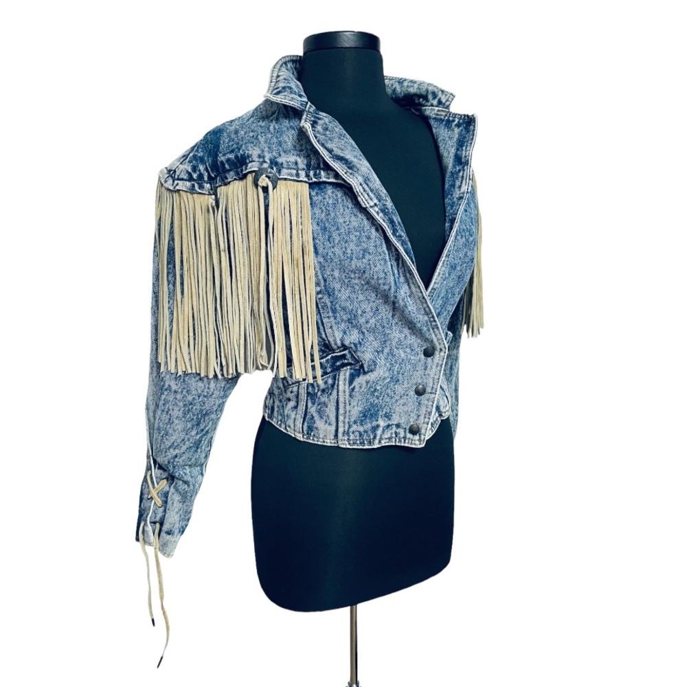 Vintage PREZZIA  Acid Wash Cowgirl  Denim  Jacket
